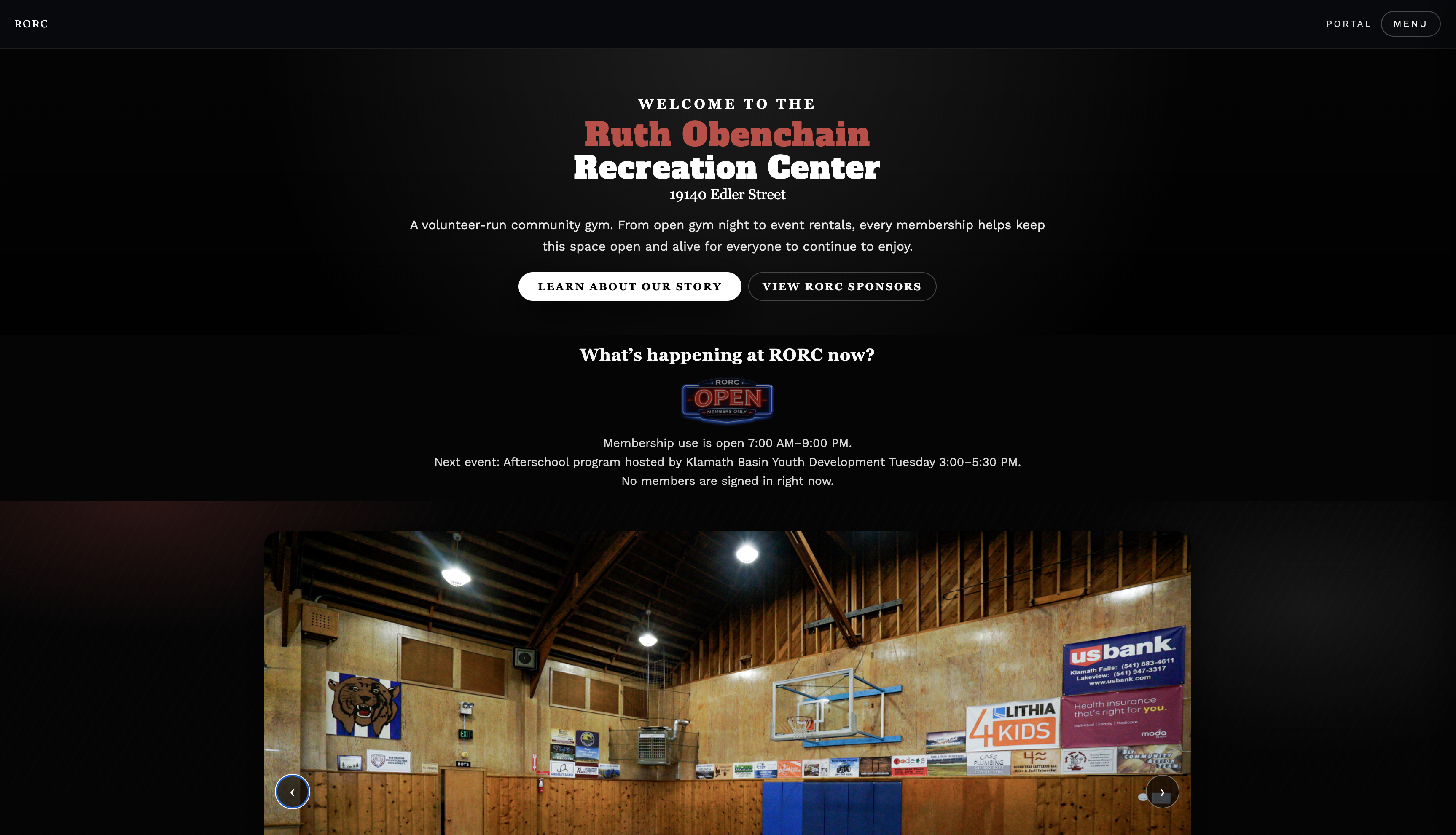 Ruth Obenchain Recreation Center website preview